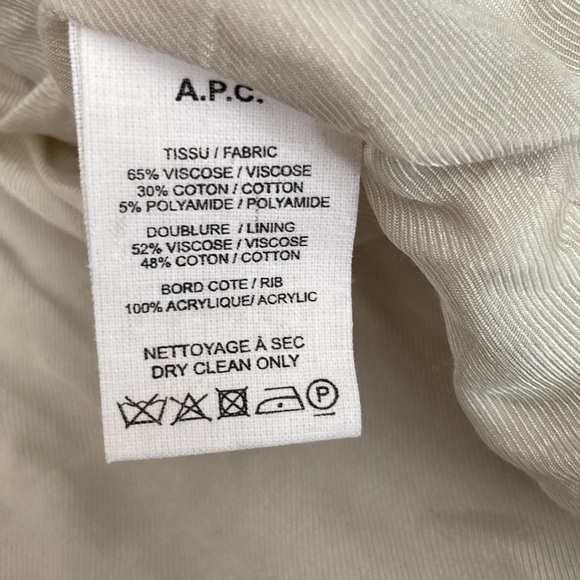 A.P.C. Medium mens beige bomber jacket - Picture 3 of 4